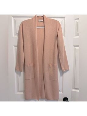 Aritzia BABATON Long Open Front Cardigan Duster Sweater LIKE NEW Size XXS